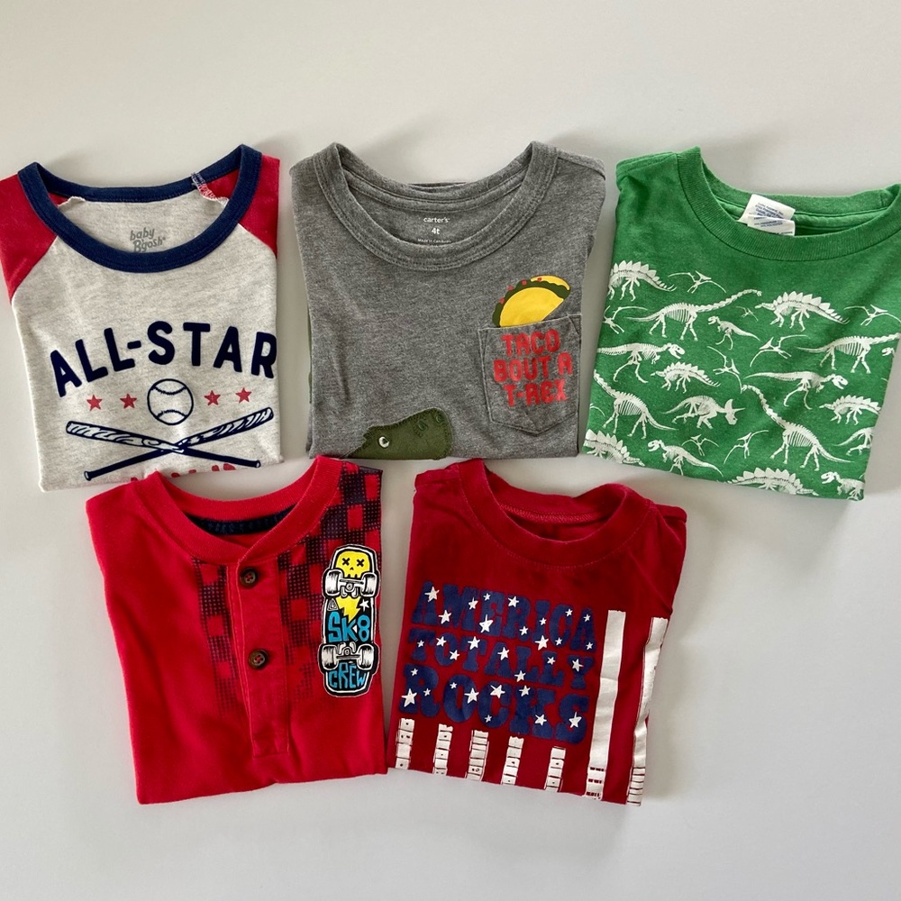 4 Toddler Boy short sleeve shirts 4T & 5T - Picture 8 of 8